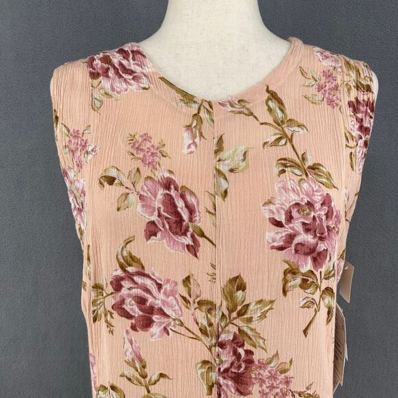 Vtg 90s NOS American Angel Romantic Boho Rose Floral Crinkle Rayon Maxi Dress M - Picture 5 of 16
